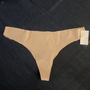 Shimera, No Show Thong w/Lace Back, Nude